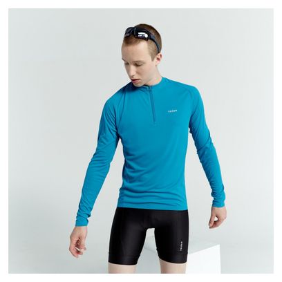 Triban Essentiel Long Sleeve Jersey Blue