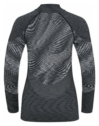 Maillot Manches Longues 1/2 Zip Femme Odlo Blackcomb Eco Noir Gris 