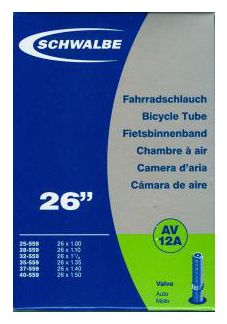 Camera d'aria Schwalbe AV12 26x da 1.1/4 a 1.75 schrader