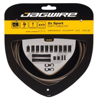 Jagwire 2x Sport Shift Kit Carbon Plateado