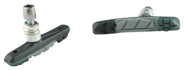 Porte patin vtt optimiz a vis v-brake asymetrique 72mm tri-gomme noir/rouge/vert (2 pr)