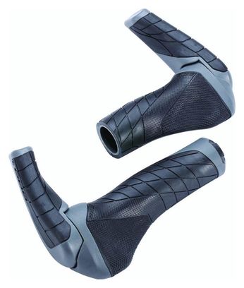 BBB ErgoTechSet Grips 133 - 92mm + Hanger inserts 85mm Black Grey