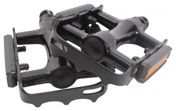 Pédales VTT Réflecteurs Pédales Vélo Aluminium COICER - Plateforme Antidérapante 9/16 Avec Bandes Réfléchissantes Pédales 9/16 Pouces Réfléchissantes