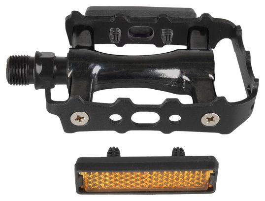 Pédales de Vélo 9/16 Pouces - Pédales de Bicyclette avec Réflecteurs - 3 Roulements Scellés Pédales MTB Pédales à Grand Plateforme pour Vélo de Montagne, BMX, Pédales de Vélo de Route