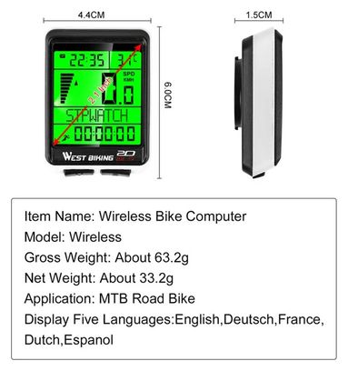 Compteur de vélo sans fil pour VTT et route  écran rétroéclairé étanche