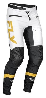 Fly Racing Rayce Broek Wit/Zwart/Goud Kind