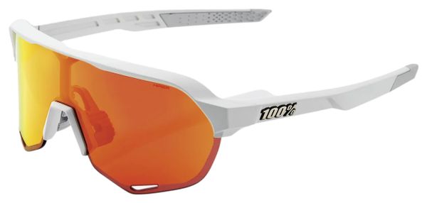 Brille 100% - S2 - Soft Tact Off Weiß - Mehrschichtige verspiegelte Gläser Hiper Rot