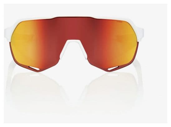 Brille 100% - S2 - Soft Tact Off Weiß - Mehrschichtige verspiegelte Gläser Hiper Rot