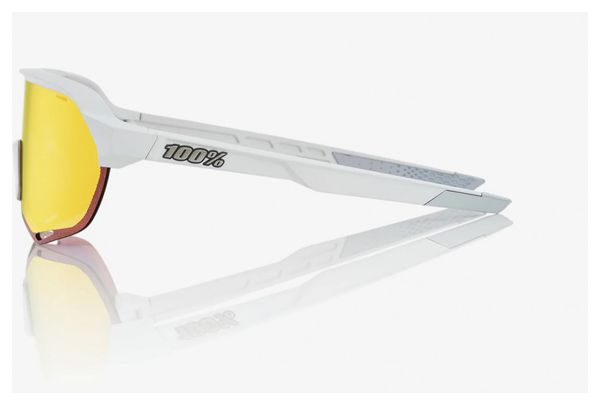 Brille 100% - S2 - Soft Tact Off Weiß - Mehrschichtige verspiegelte Gläser Hiper Rot