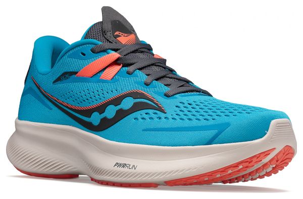 Saucony Ride 15 Women's Coral Blue Running Shoes