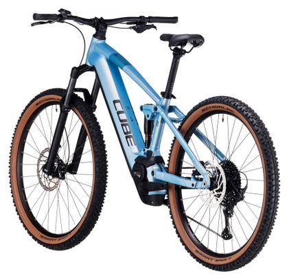 VTT Électrique Tout-Suspendu Cube Stereo Hybrid 120 Pro 750 Shimano Deore 12V 750 Wh 29'' Bleu Sage Metallic 2023