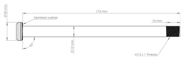Burgtec Santa Cruz MTB Rear Axle 173.7 mm | M12x1.0 | Black