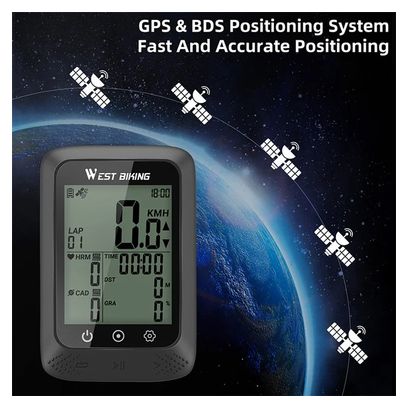 Compteur de vélo GPS pour VTT et route  vitesse numérique sans fil