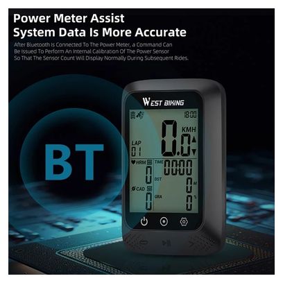 Compteur de vélo GPS pour VTT et route  vitesse numérique sans fil