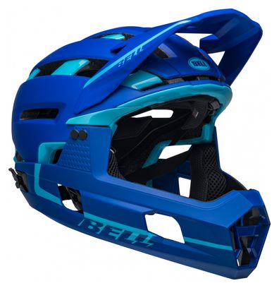 Bell Super Air R Mips Blue  Helmet with Detachable Chin Guard