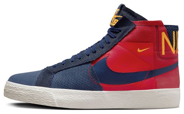 Nike SB Blazer Mid Schoenen Blauw Rood