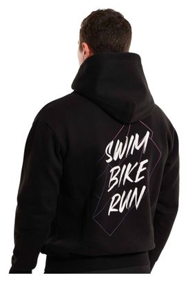 Felpa con cappuccio Z3rod Swim Bike Run nera da uomo