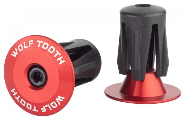 Wolf Tooth Alloy Bar End Plugs Red