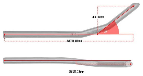 Aerobar Profile Design Sonic Ergo 39a Aluminium Zwart