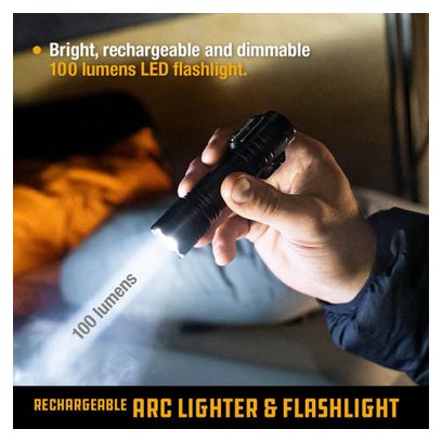 ARC LIGHT Briquet arc électrique et lampe torche - 100 lumens