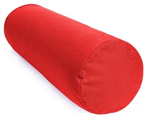 GORILLA SPORTS® Traversins de Yoga - 10 coloris - rembourrage en balles d'épeautre bio - Housse en coton lavable - Couleur : ROUGE