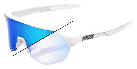 Lunettes 100 % Prct S2 Bastille Pearl White Glitter - Blue Mirror Photochromic