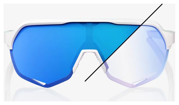 100% Prct S2 Bastille Pearl White Glitter - Blue Mirror Photochromic