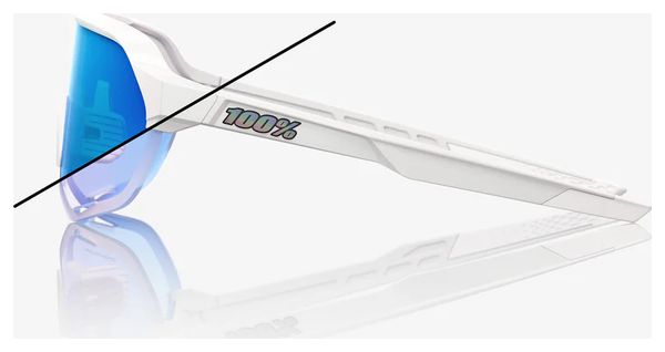 Lunettes 100 % Prct S2 Bastille Pearl White Glitter - Blue Mirror Photochromic