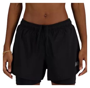 Pantalón <strong>corto 2 en</strong> 1 New Balance Sport Essentials 3in Negro para mujer