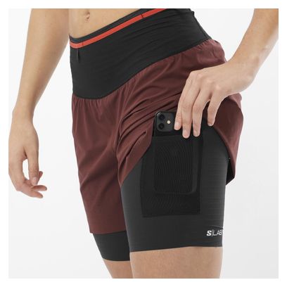 Short 2-en-1 Salomon S/Lab Ultra Rouge Femme