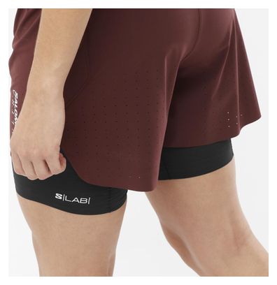 Short 2-en-1 Salomon S/Lab Ultra Rouge Femme