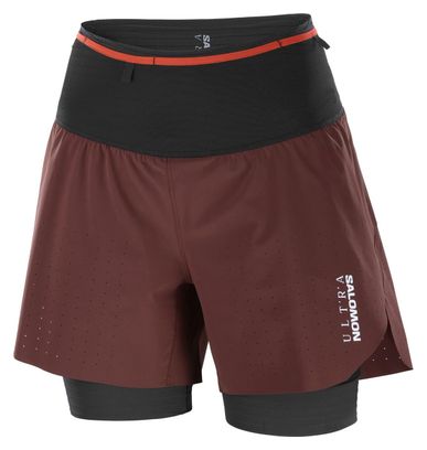 Short 2-en-1 Salomon S/Lab Ultra Rouge Femme
