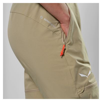 Pantaloni convertibili Salewa Puez Talvena beige da donna