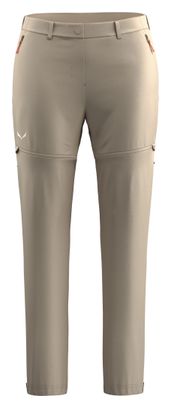 Pantaloni convertibili Salewa Puez Talvena beige da donna