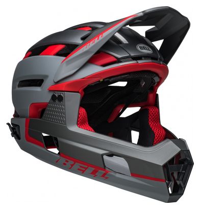 Casco con Mentonera Desmontable Super Air R Mips Gris Rojo