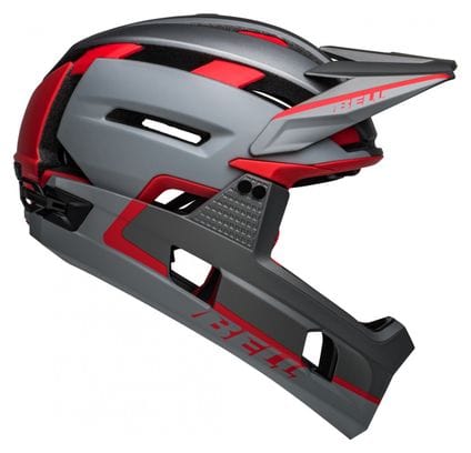 Helm met verwijderbare kinband Bell Super Air R Mips Grey Red 2022