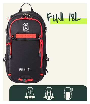 Sac à Dos Multi-sport Fuji 18 litres Noir et Rouge