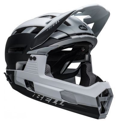 Casque avec Mentonnière Amovible Bell Super Air R Mips Mat Noir Blanc