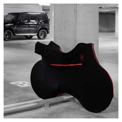 Housse de Vélo de Route Velosock Black E Durable et Déperlante Noir/Rouge