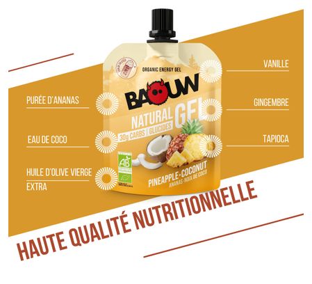 Gel énergétique Baouw Natural Ananas/Noix de coco - 85g