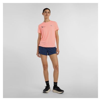 Maglia a maniche corte New Balance NYC Marathon Athletics rosa da donna