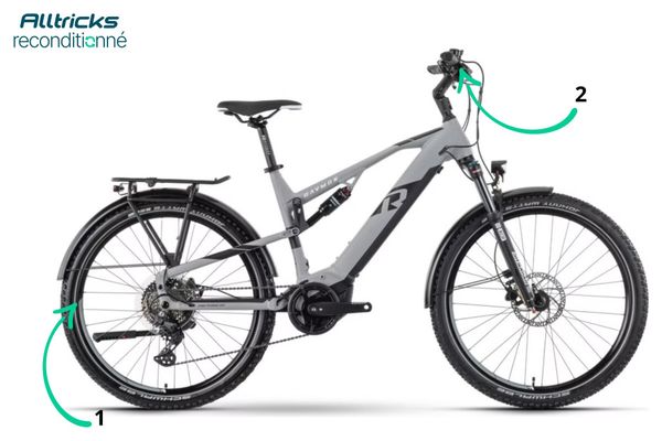Bicicletta elettrica full-suspension Raymon CrossRay FS E 5.0 Tektro M350 9V 630Wh 27,5'' Grigio Taglia XL 185/195 cm - Prodotto ricondizionato