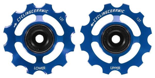 CyclingCeramic 12T Pulley Wheels für Sram Red / Force / Rival 12S Derailleur Blue