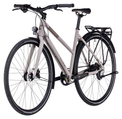 Cube Travel EXC Trapeze Touring Bike Shimano Alfine 8S Belt 700 mm Beige Oat Grey 2023