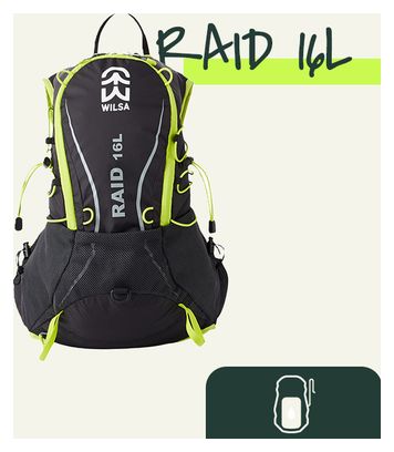 Sac à Dos Raid-Trail 16 litres Noir et jaune