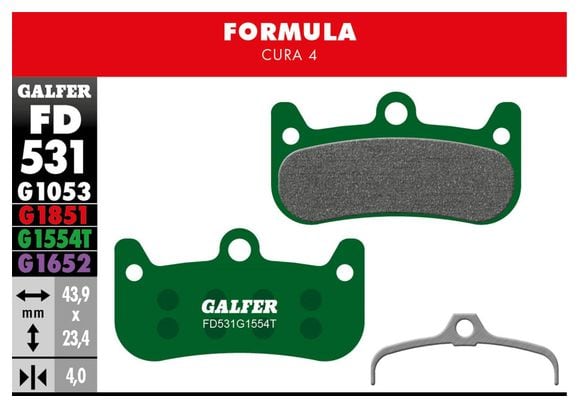 Galfer FD531 G1554T Pro Semi-Metallic Brake Pads for Formula Cura Disc  Brakes