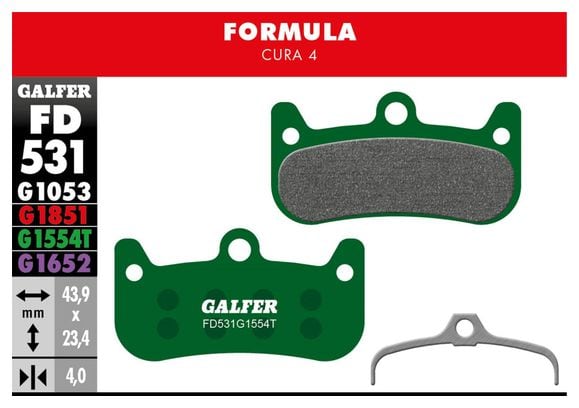 Paire de Plaquettes Semi-Métalliques Galfer FD531 G1554T Pro pour Freins Formula Cura 4