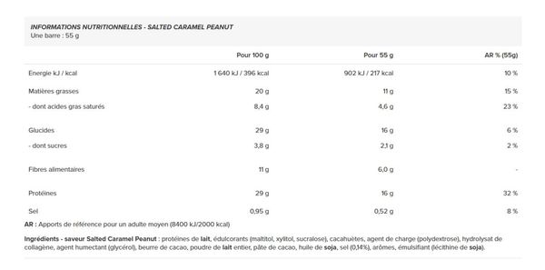 Boîte Soft Protein Bar (12x55g) - Barebells - Salted Caramel Peanut - Barres Protéinées