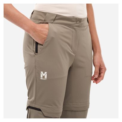 Pantalones convertibles Millet Ubic Stretch Zip Off beige para mujer
