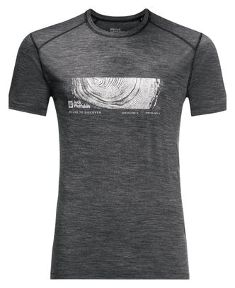 Jack Wolfskin Kammweg Graphic T-Shirt Grey Men's